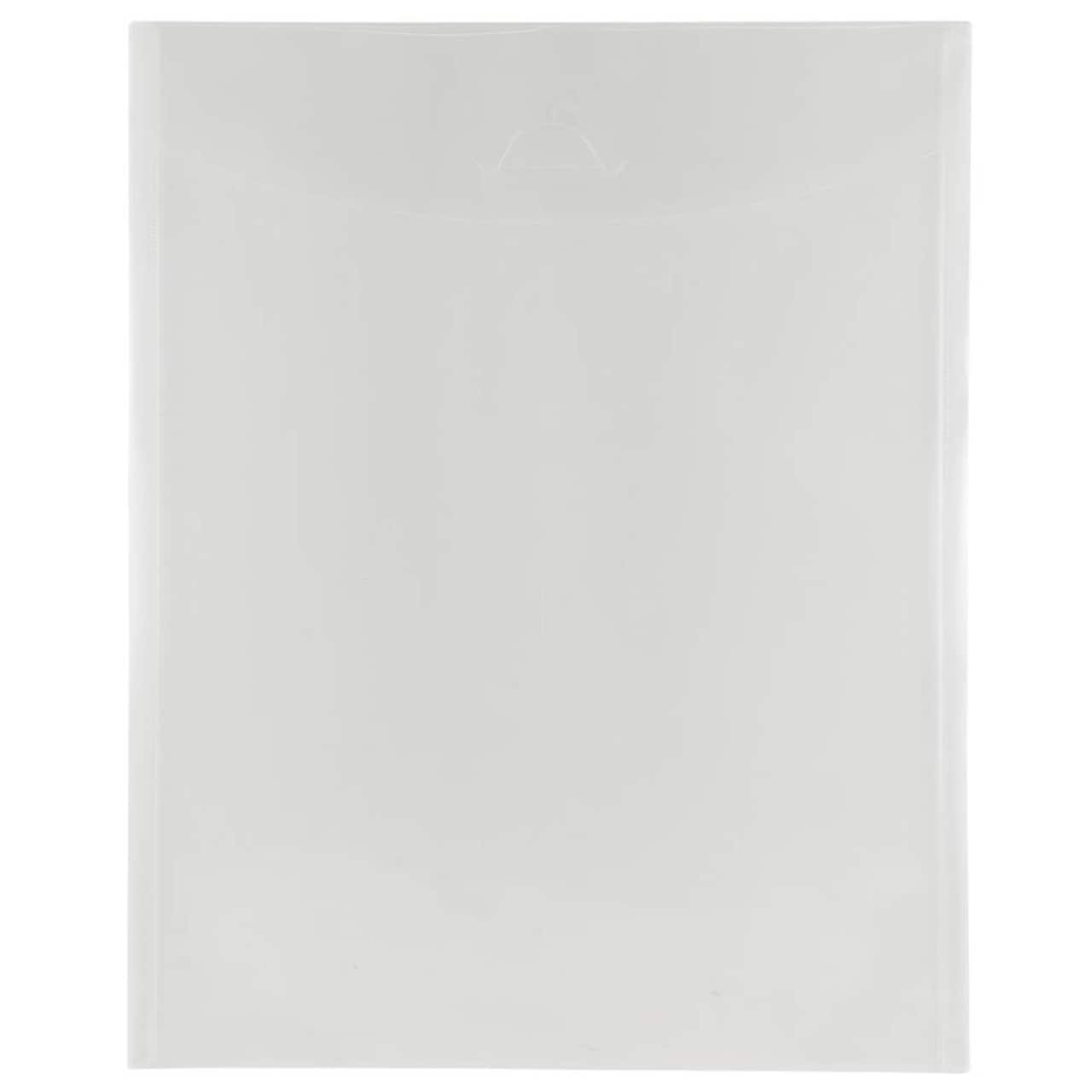 JAM Paper 11" x 14" Clear Plastic Tuck Flap Closure Envelopes, 12ct.
